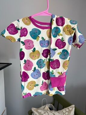 Little Sleepies Purple Apple Of My Eye Short Sleeve & Long Pants Pajama Set 2T